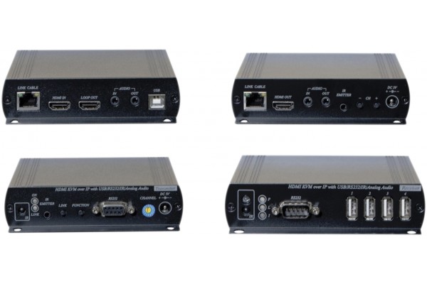 VGA KVM & USB,RS232,IR audio over IP- Transmitter