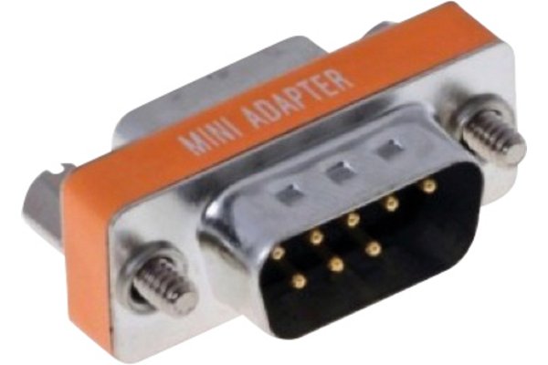 Mini Null modem adapter DB9 male/ female