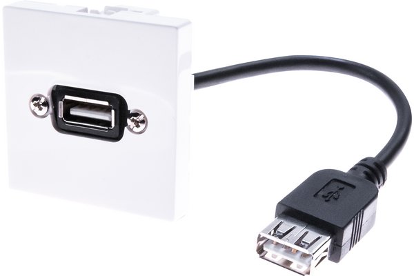 Usb a/a female to female angled outlet