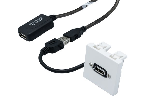 Usb a/a female to female angled outlet