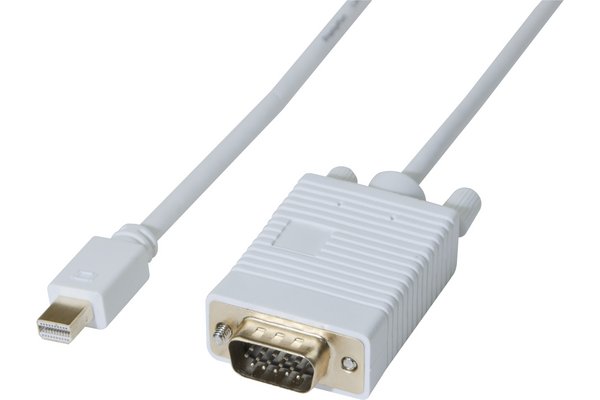 Mini DisplayPort 1.1 to VGA adapter cord White- 3m