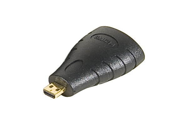 HDMI A female to micro HDMI male adapter gold