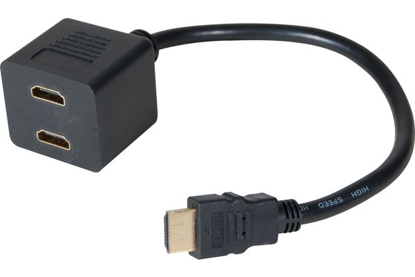 HDMI male to 2 x HDMI female splitter cord (audio)
