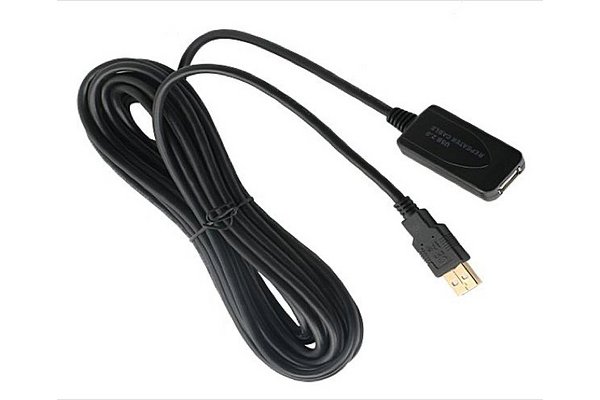 Long USB2.0 Type A M/ F booster cable - 5m 4 level cascade