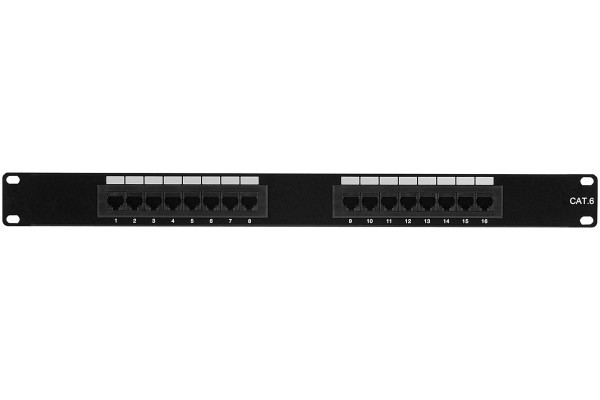 Patch Panel Cat 6 UTP 1U Equipped - 16 ports