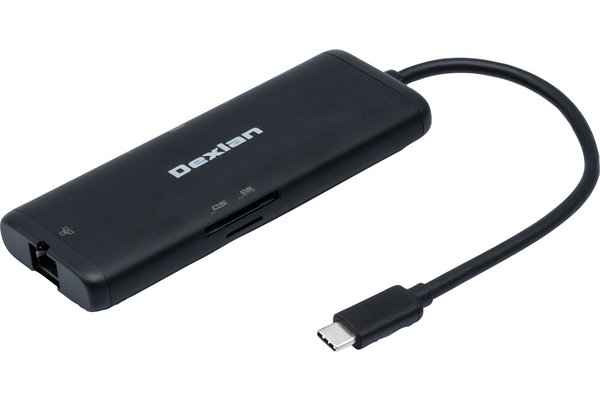 USB-C to HDMI2.0(4K/60Hz)+2USB3.0+RJ4 5 +SDcard+PD3.0(100W)