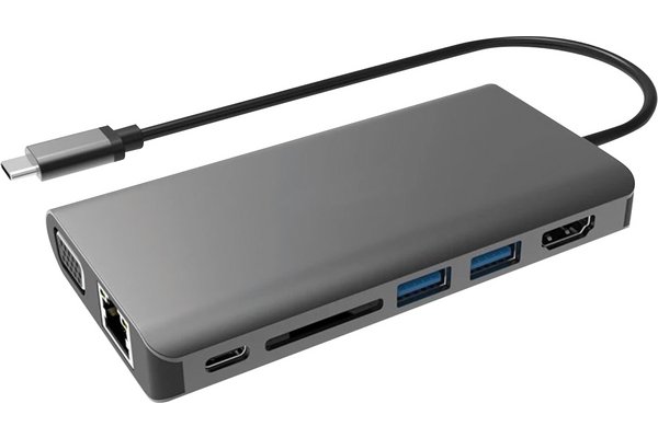 USB3.1 type-c hdmi + vga + gigabit with power delivery