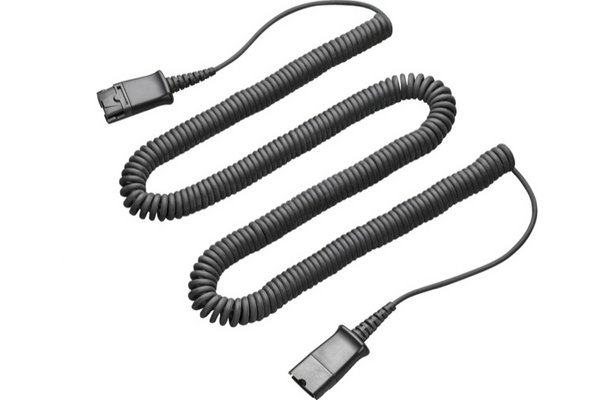 Coiled extension cord compatibe with Plantronics QD- 3 m