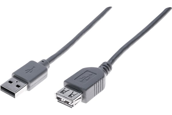 USB 2.0 A / A entry-level extension cord Grey - 1 m