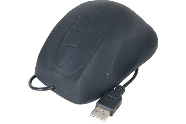 USB/ PS2 waterproof silicone mouse- Black