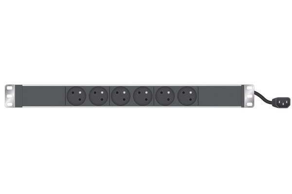 1U standard French PDU for 19   cabinet/ 4 outlets/ C14 plug