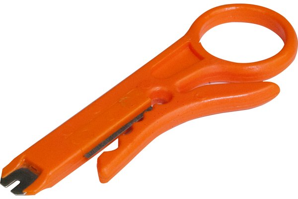 2-in-1 cable stripper and punch tool