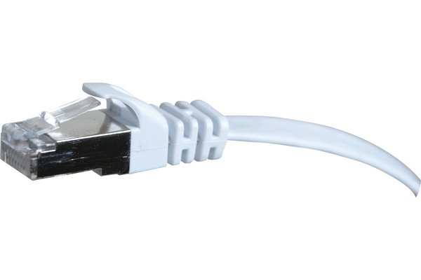Cat6 RJ45 Flat patch cable U/FTP snagless white - 20 m