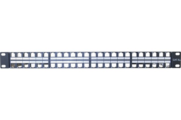 DEXLAN 1U patch panel with cable bar - 48 ports keystone ftp