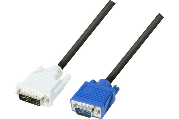 Dvi-A to VGA HD15 M Single Link cord- 2 m