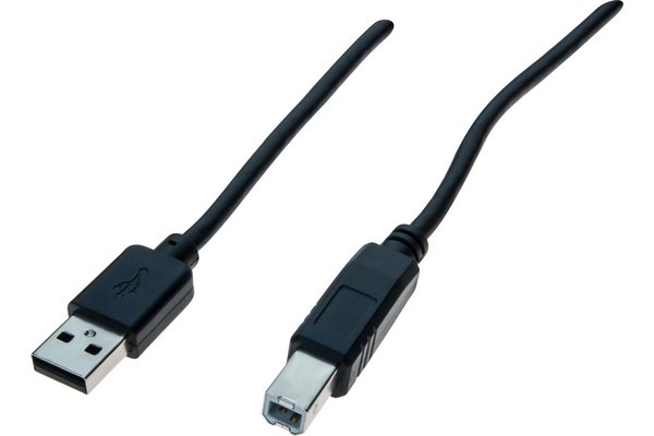 High Speed USB2.0 cord A/B male Black- 5 m
