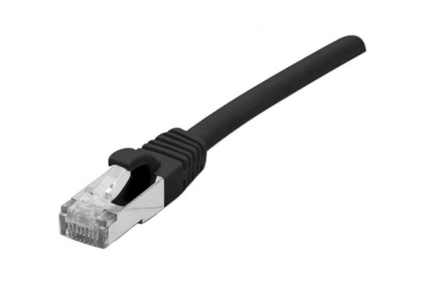 Cat6A RJ45 Patch cable S/FTP TPE ecofriendly snagless black GRS certified - 0.3m