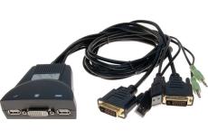 2 PORT DVI/USB/AUDIO KVM SWITCH IN CABLE