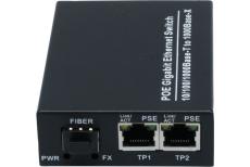 2 port 1000M PoE 30W PSE+1port 1000M SFP Fiber Optical
