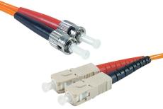 SC-UPC/ST-UPC duplex multimode OM2 50/125 Fiber patch cable orange - 1 m