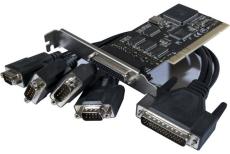 DEXLAN PCI Multi I/O Card- 4 x Serial RS232 + 1 x IEEE1284