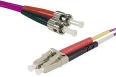 LC-UPC/ST-UPC duplex HD multi OM4 50/125 Fiber patch cable erika - 10 m