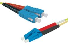 SC-UPC/LC-UPC duplex HD single OS2 9/125 Fiber patch cable yellow - 5 m