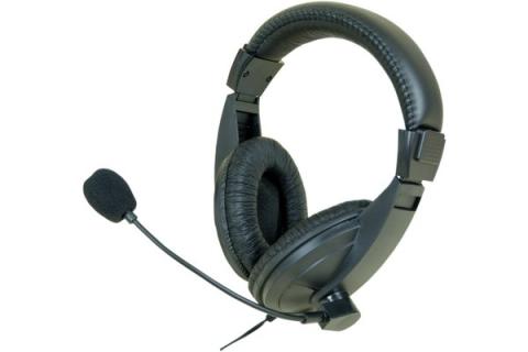 Stereo headset with microphone- black