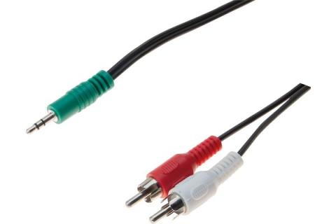 Stereo cord 3.5MM jack to 2 x rca male- 10 m