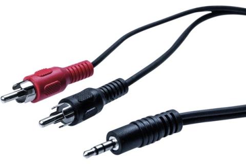 Stereo cord 3.5MM jack to 2 x rca male- 1.80 m