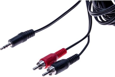 Stereo cord 3.5MM jack to 2 x rca male- 5 m