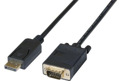 Displayport 1.1 to vga cord black- 3 m