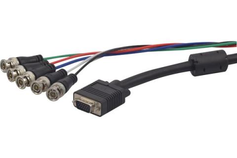 Vga rgb HD15 male to 5 x bnc monitor cord- 1.80 m