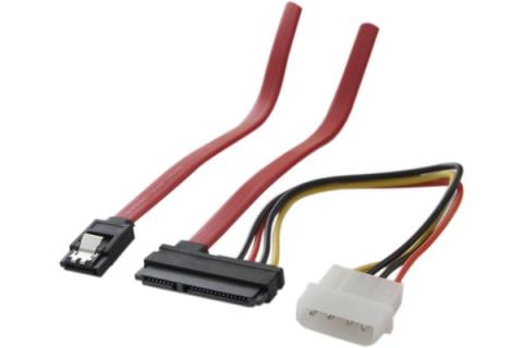 2-in-1 SATA cable with Molex power connector- 50 cm