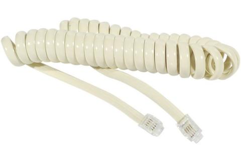 Telephone handset spiral cord ivory- 2 m