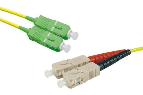 SC-APC/ST-UPC duplex singlemode OS2 9/125 Fiber patch cable yellow - 1 m