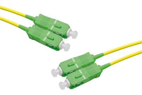 SC-APC/SC-APC duplex singlemode OS2 9/125 Fiber patch cable yellow - 1 m