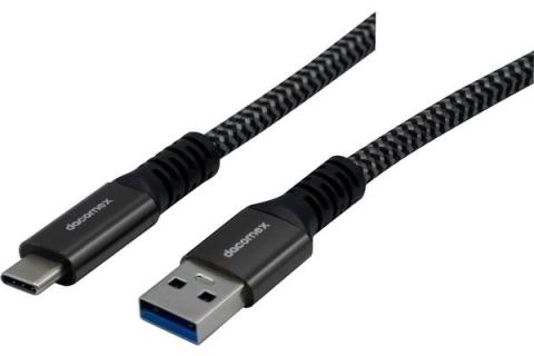 DACOMEX USB3.1 Gen1 A-C CORD 100W (5A) METAL SHELL+BRAID GRS- 1m