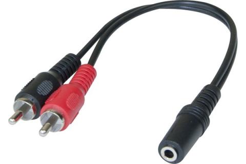 Audio adapter 3.5-mm female to 2 x RCA male