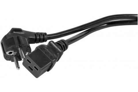 CEE7 to C19 power cord black - 2 m