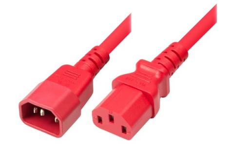 AC Power extension cord monitor/UPS Red- 1.80 m