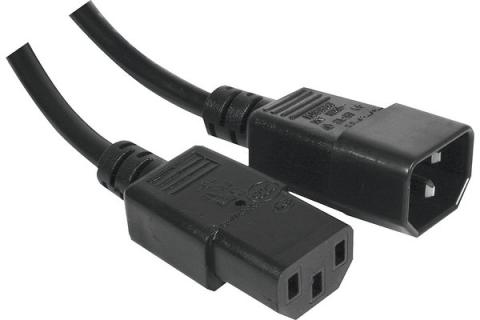 AC Power extension cord monitor/UPS Black- 7.50 m