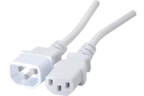 PC power extension cord 2 P + GND White- 0.60 m