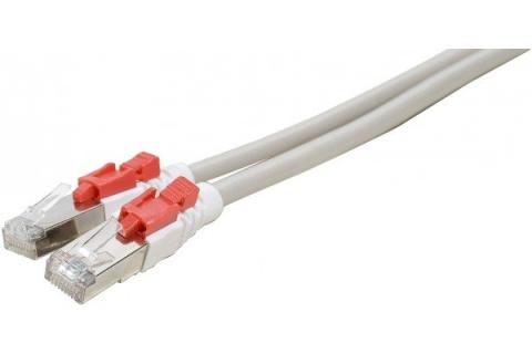 Cat6A RJ45 Patch cable S/FTP with locking system grey - 3 m