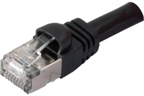 VoIP Cat6 RJ45 Patch cable S/FTP snagless black - 2 m