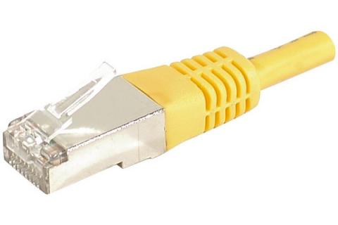 DEXLAN Cat6A RJ45 Patch cable F/UTP yellow - 0,15 m