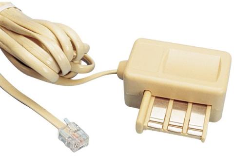 French Telephone Plug with Cable RJ11  M/F- 3 m