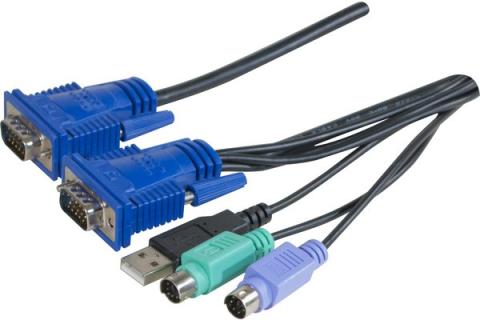 COMBO KVM CABLE VGA/PS2+USB- 1,80M