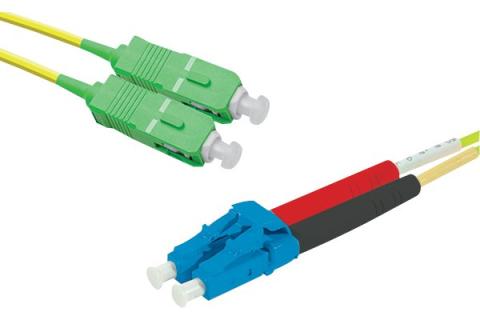 SC-APC/LC-UPC duplex singlemode OS2 9/125 Fiber patch cable yellow - 5 m