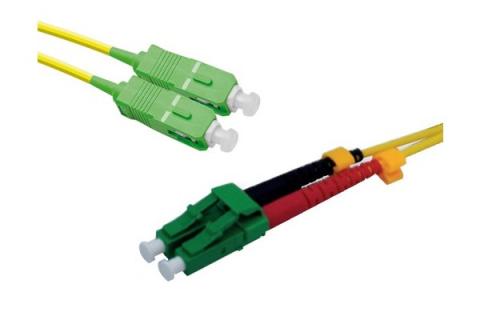 SC-APC/LC-APC duplex 2.0 mm single OS2 9/125 Fiber patch cable yellow - 3 m